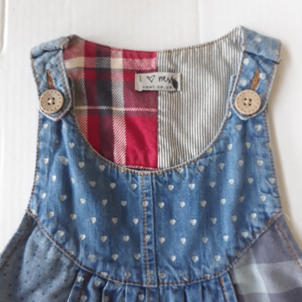 Next Jumper Patchwork Denim Dress 4-5 Years - Picture 6 of 7